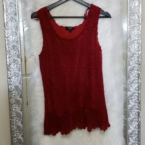 Red knit top